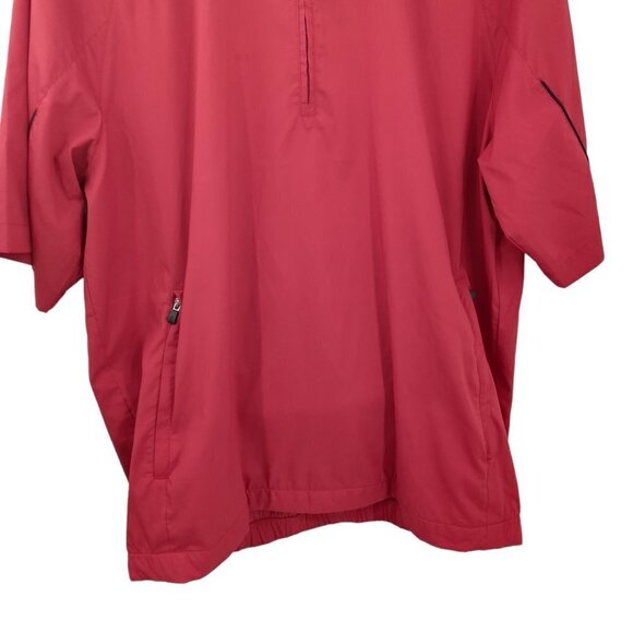 Adidas ClimaProof Short Sleeve Pullover Windbreaker Shirt Jacket Size L Red - Picture 7 of 11